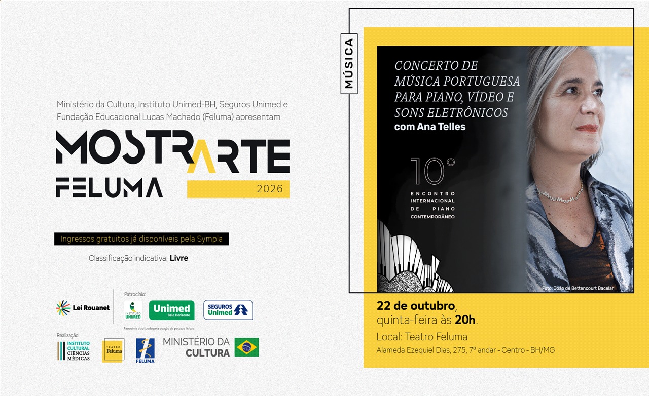 Mostrarte: No Teatro Feluma a pianista portuguesa Ana Telles e o pianista brasileiro Paulo Braga, que também ministra uma Masterclass